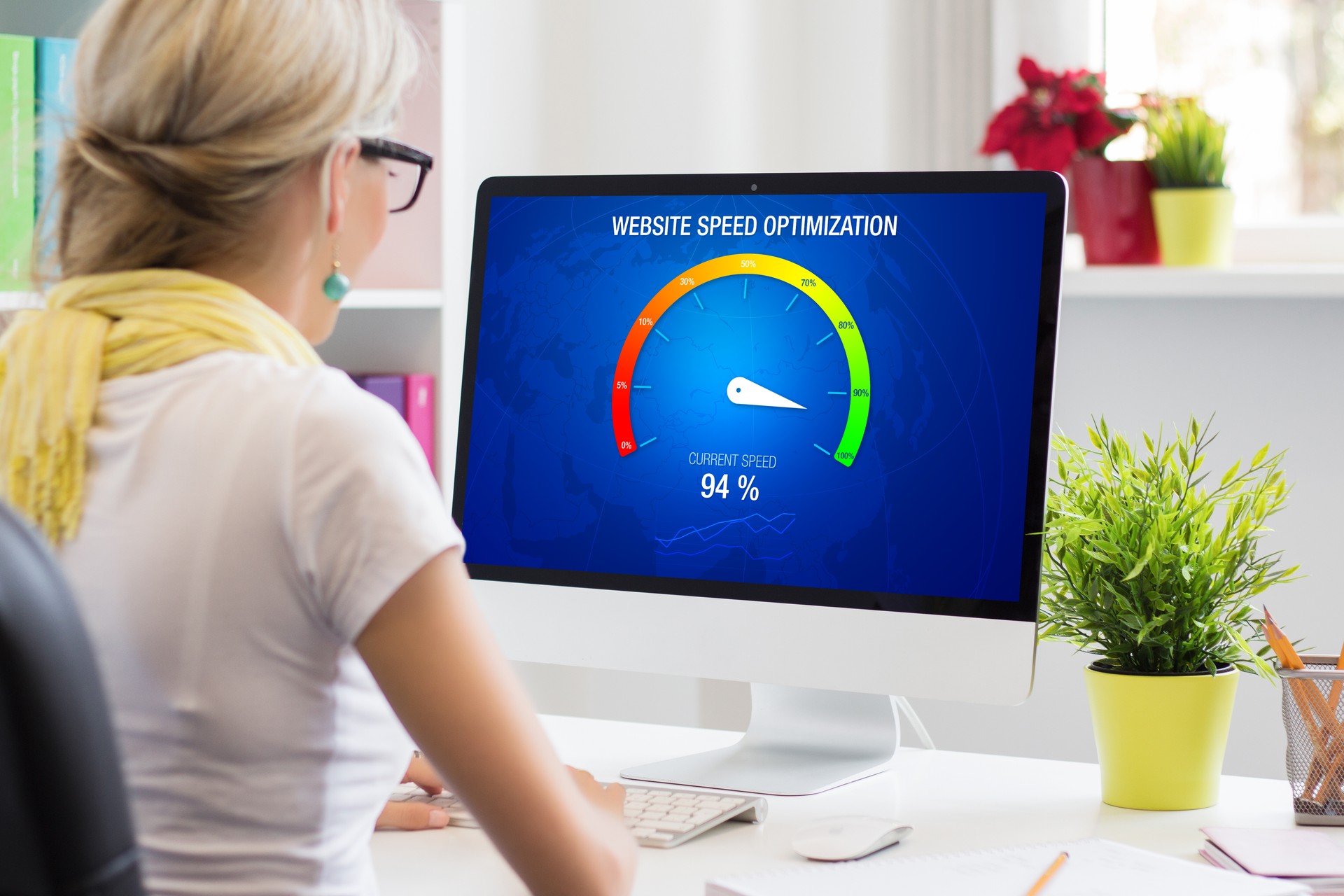 Concept of working with website speed optimization